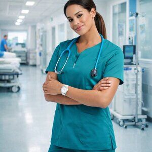 Premium Medical Scrubs Set for Women & Men - Green